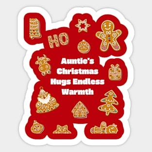 Auntie's Christmas hugs, endless warmth. Sticker